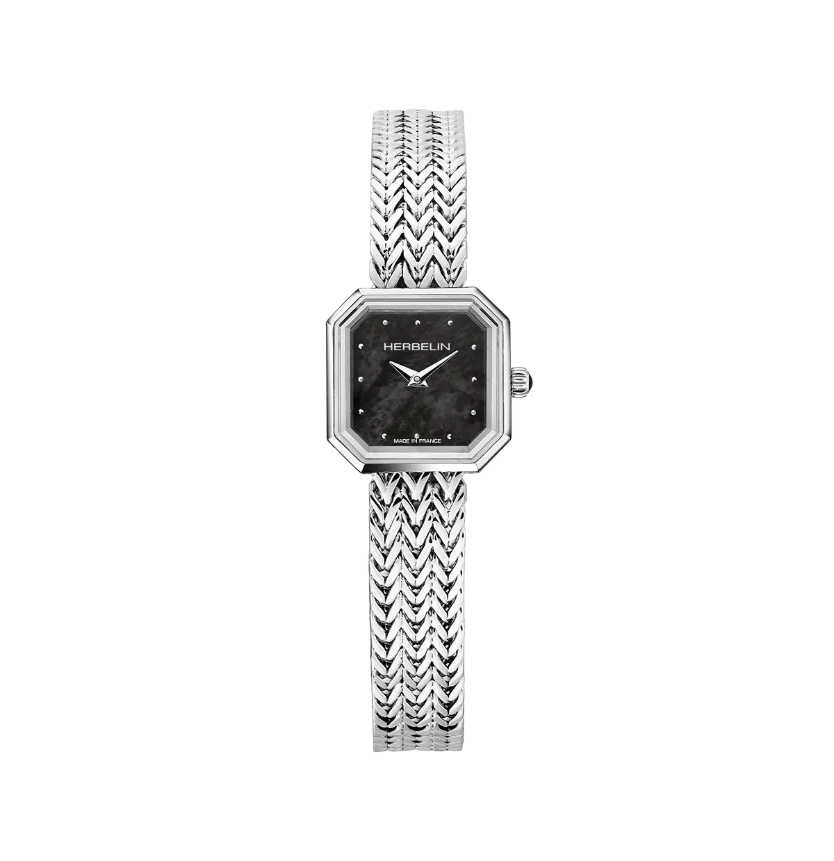 Michel Herbelin Octogone Stainless Steel Watch - Black Dial