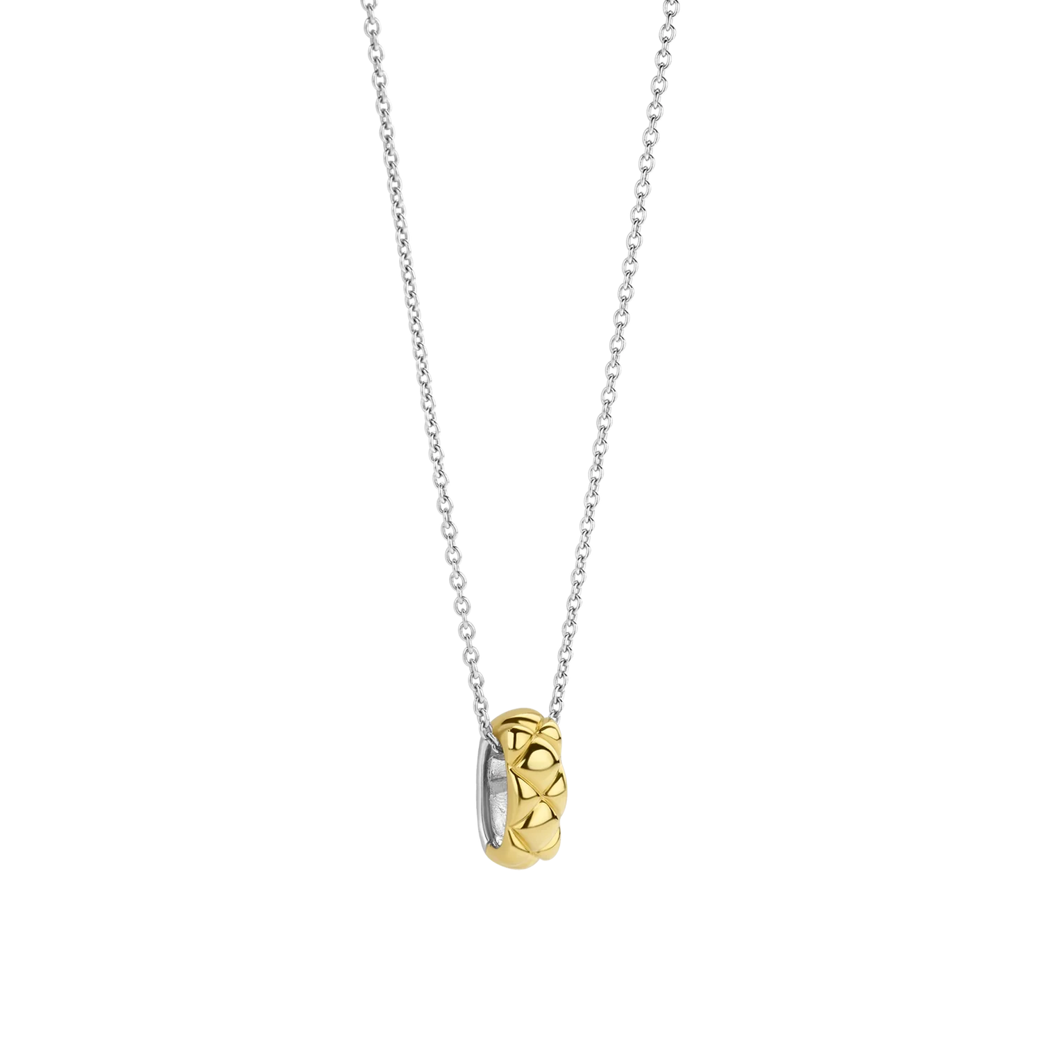 Ti Sento Quilted Bead Necklace - Gold