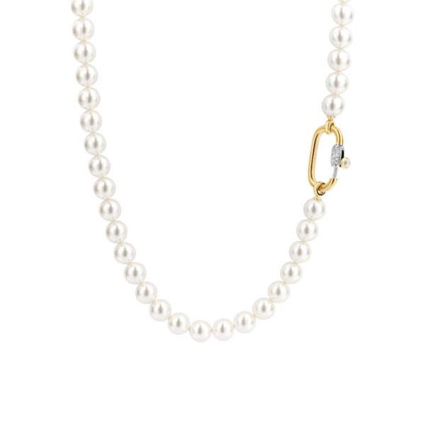 Ti Sento Pearl Necklace with Large Gold Clasp