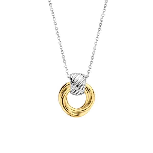 Ti Sento Gold Twisted Circle Necklace with Twist Bale