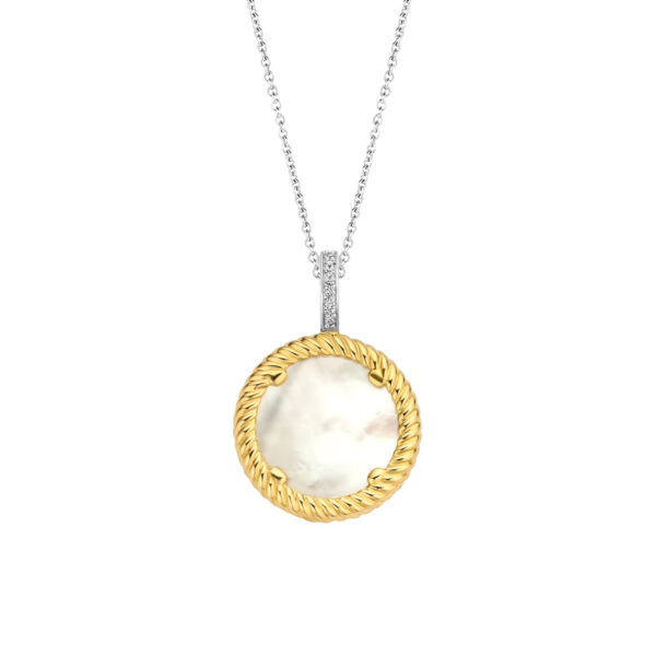 Ti Sento Mother of Pearl & Gold Twist Necklace