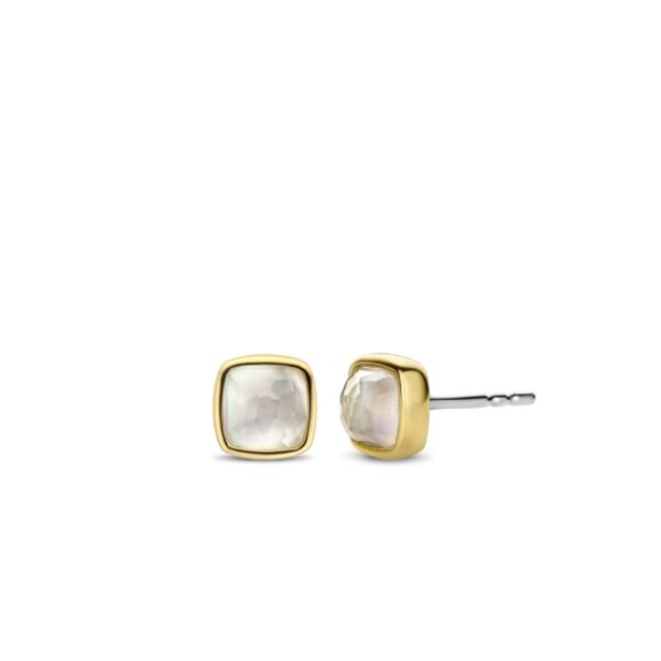 Ti Sento Square MOP & Gold Stud Earrings