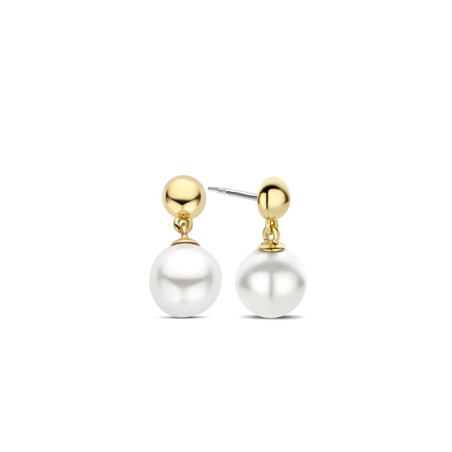 Ti Sento Gold & Pearl Drop Earrings