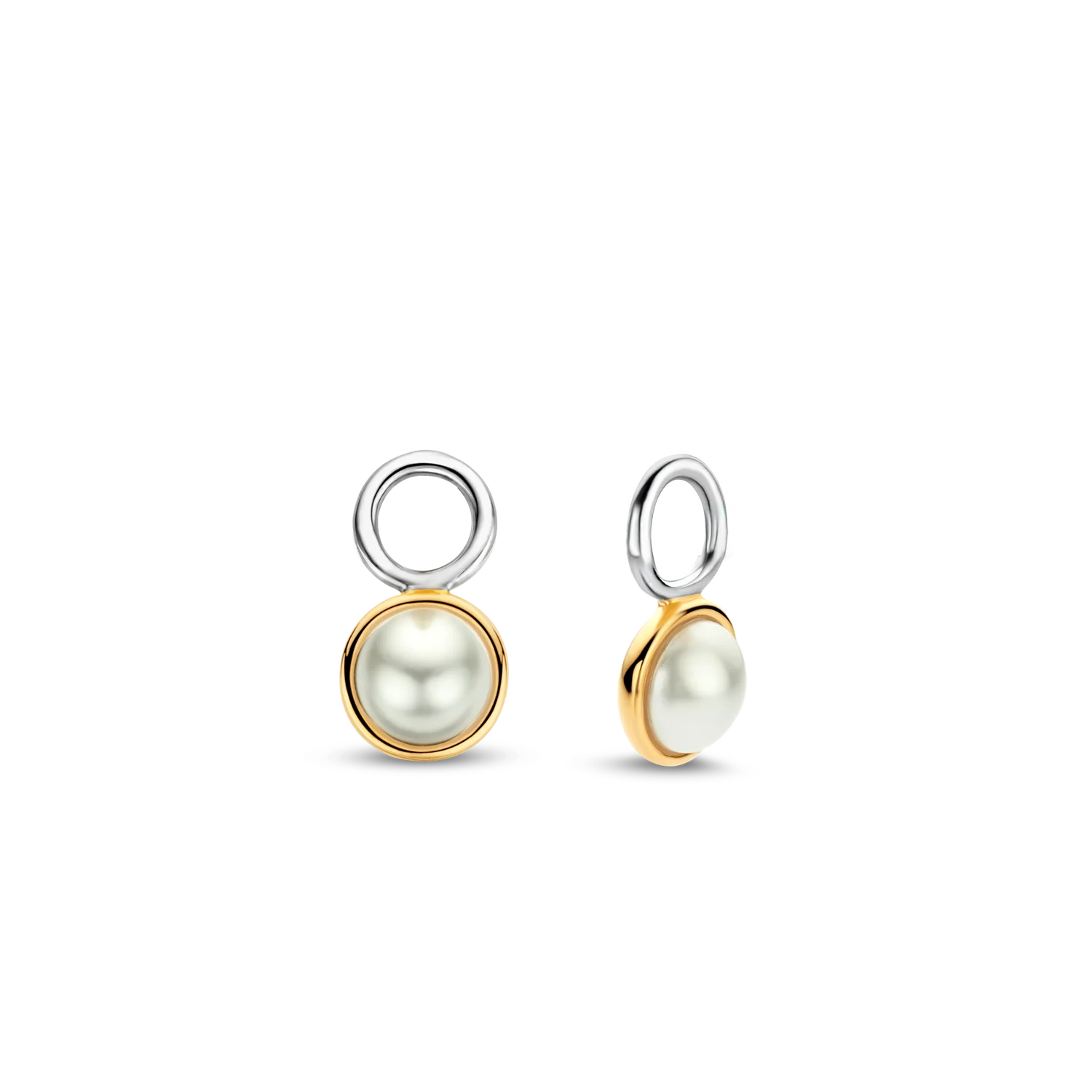Ti Sento Ear Charms - Gold & Small Pearl