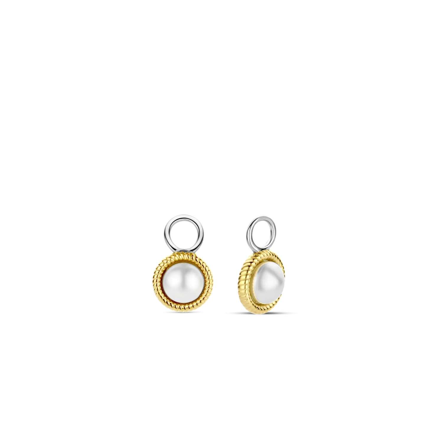Ti Sento Ear Charms - Gold Rope & Pearl