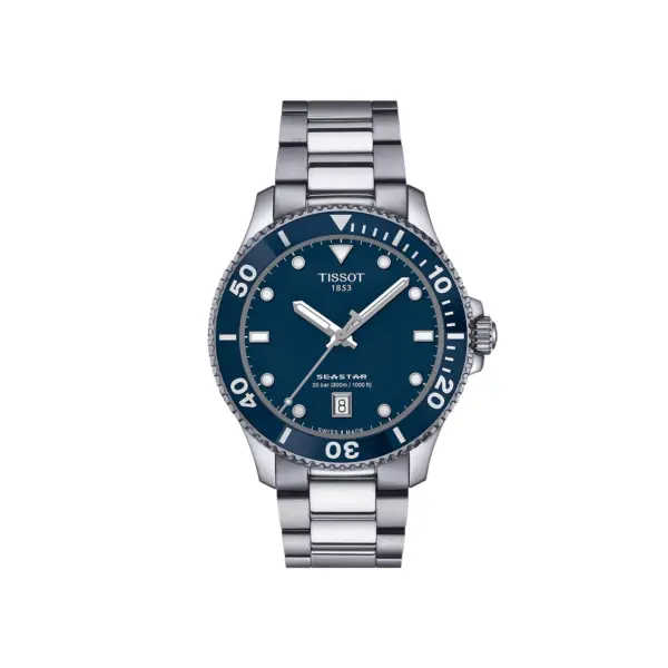 Tissot Seastar 1000 Stainless Steel Watch - 40mm Blue Dial