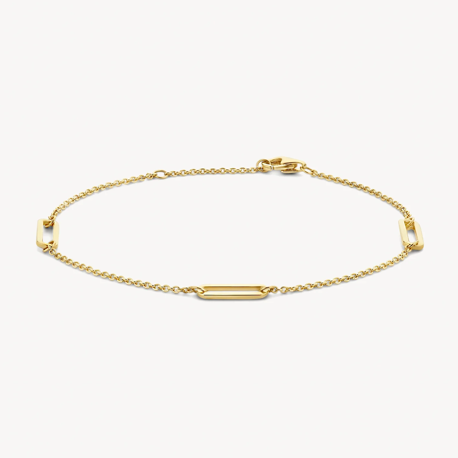 Blush Yellow Gold Chain Bracelet with Oval Links