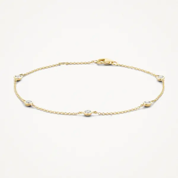 Blush Gold Chain Bracelet with CZ Dots
