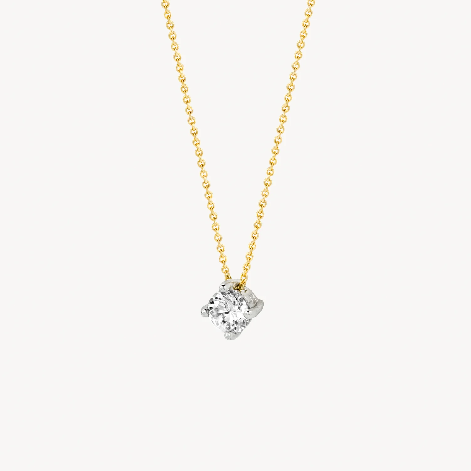Blush Two-Tone Gold Necklace with CZ Pendant