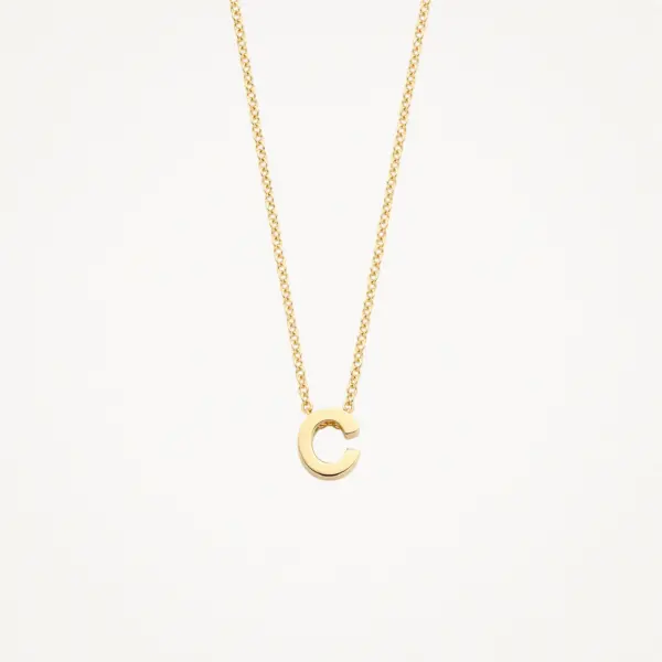 Blush Yellow Gold Letter Necklace - C