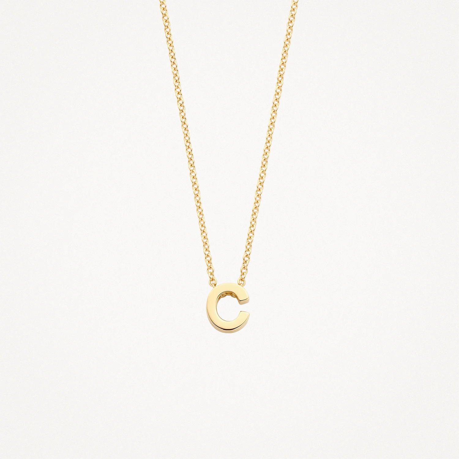 Blush Yellow Gold Letter Necklace - C