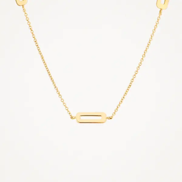 Blush Yellow Gold Necklace with Rectagle Links