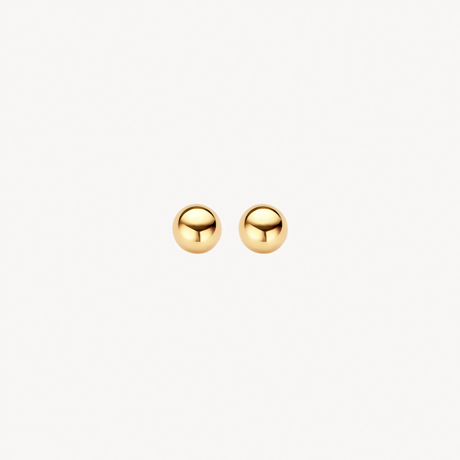 Blush Yellow Gold Ball Stud Earrings - Medium