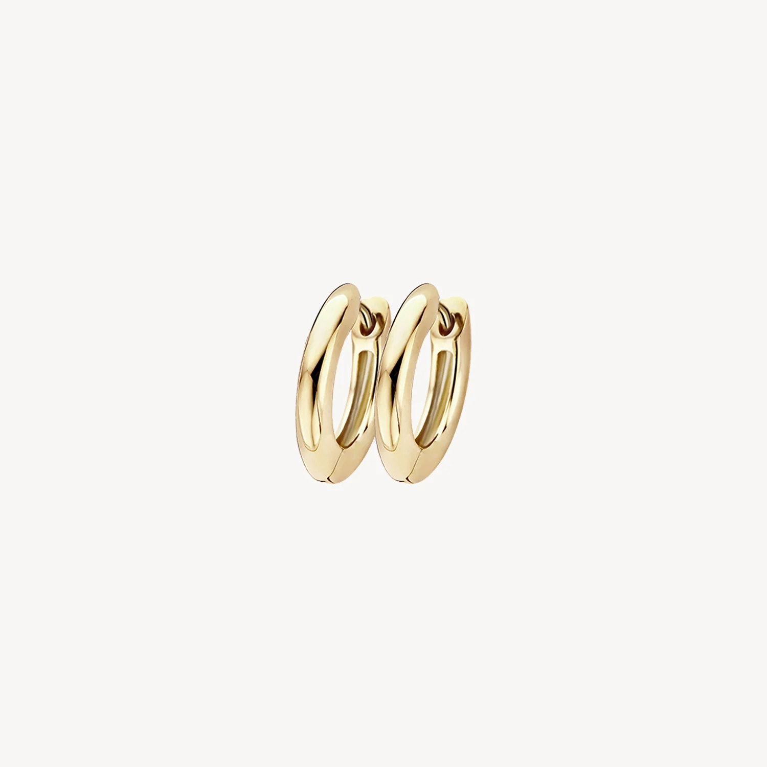Blush Yellow Gold Hoop Earrings - Small 12mm