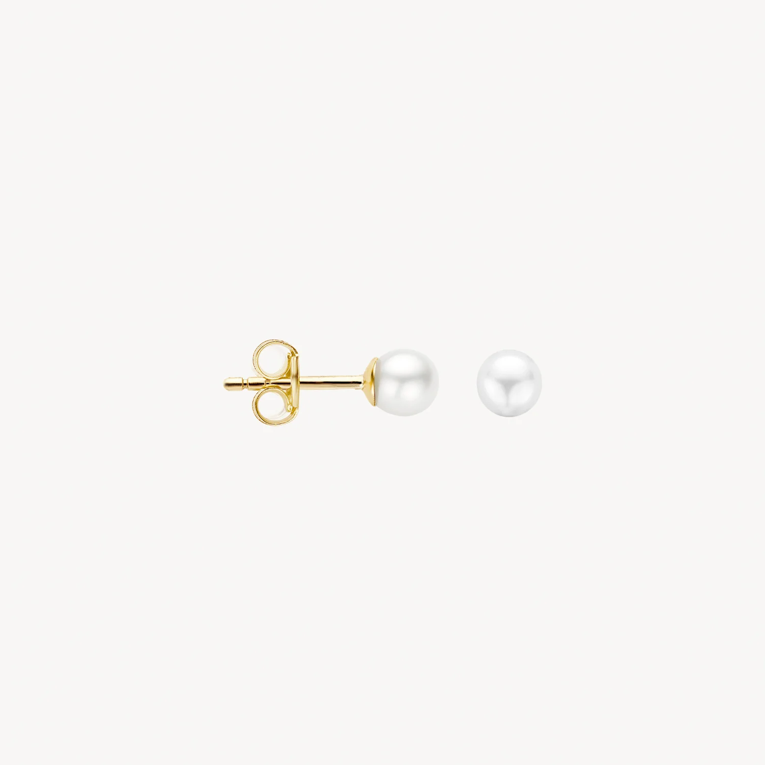 Blush Gold & Pearl Stud Earrings - Small