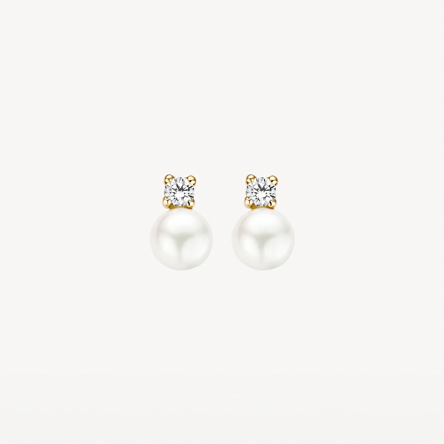 Blush CZ & Pearl Stud Earrings