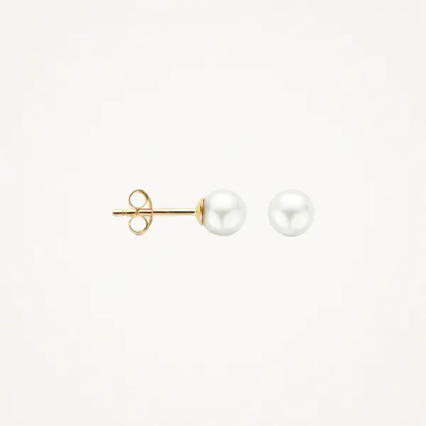 Blush Gold & Pearl Stud Earrings - Medium