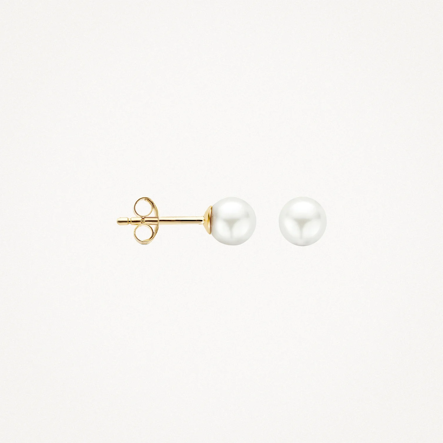 Blush Gold & Pearl Stud Earrings - Medium
