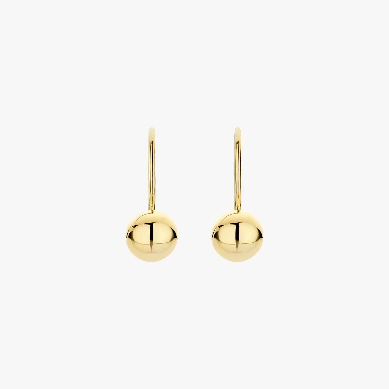 Blush Yellow Gold Ball Drop Wire Hook Earrings - Small