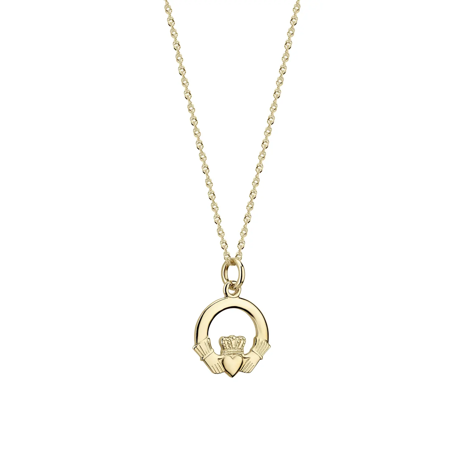14ct. Yellow Gold Claddagh Necklace