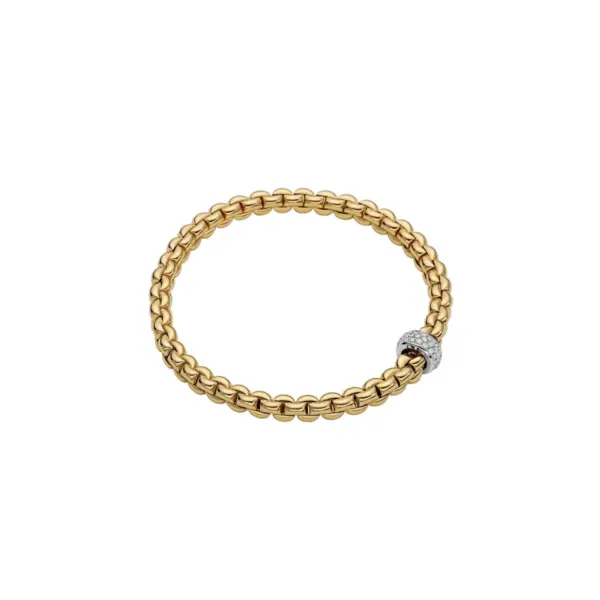FOPE Eka Flex'It 18ct. Yellow Gold & Diamond Bracelet