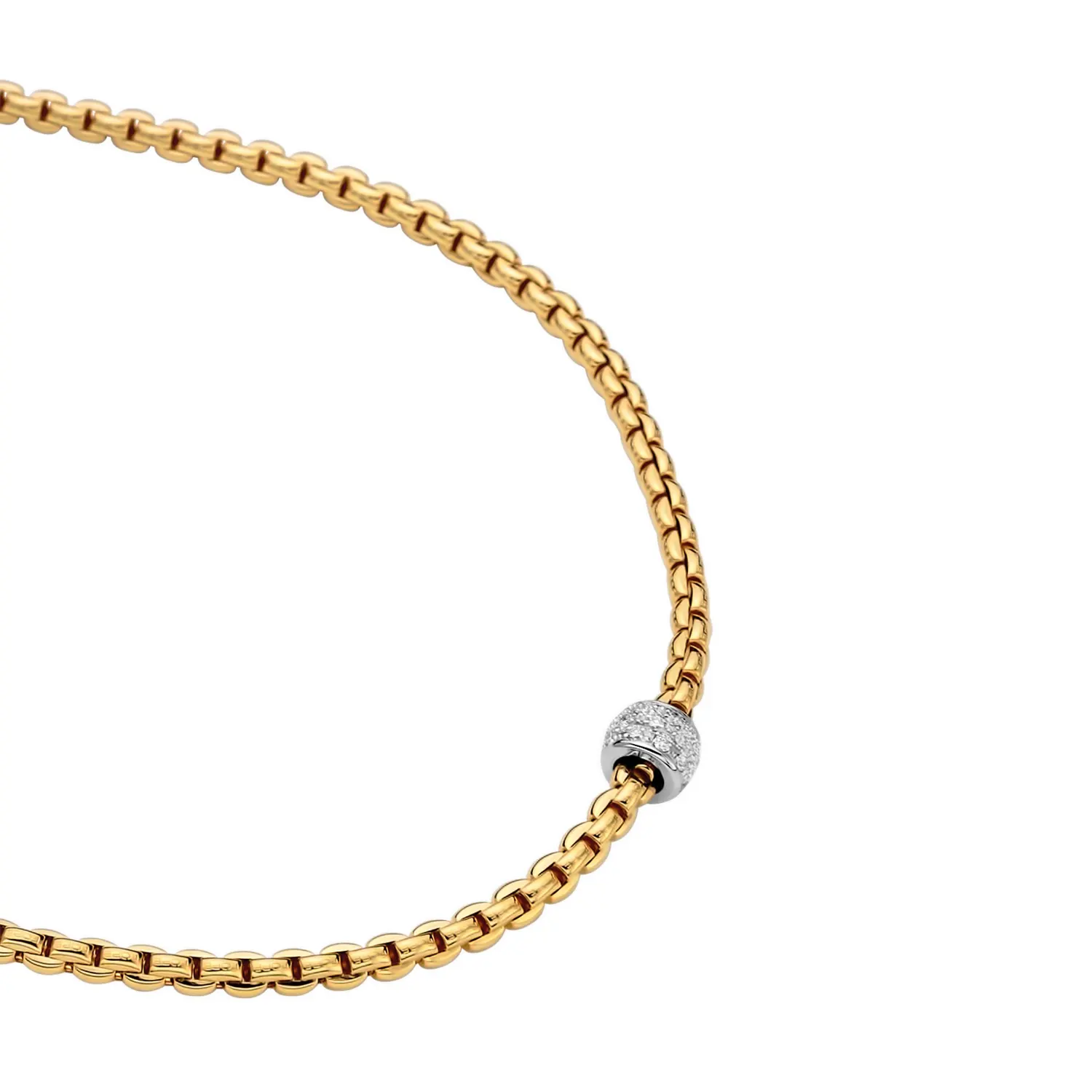 Fope Eka Tiny 18ct. Gold & Diamond Necklace