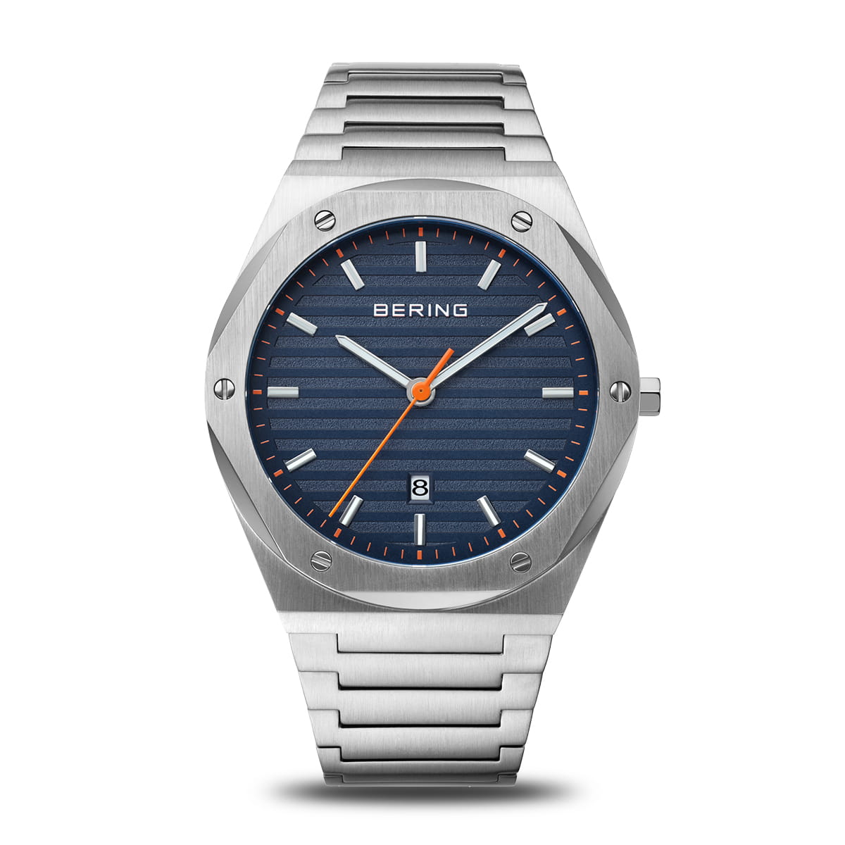 Bering Classic Stainless Steel Watch - Blue Striped