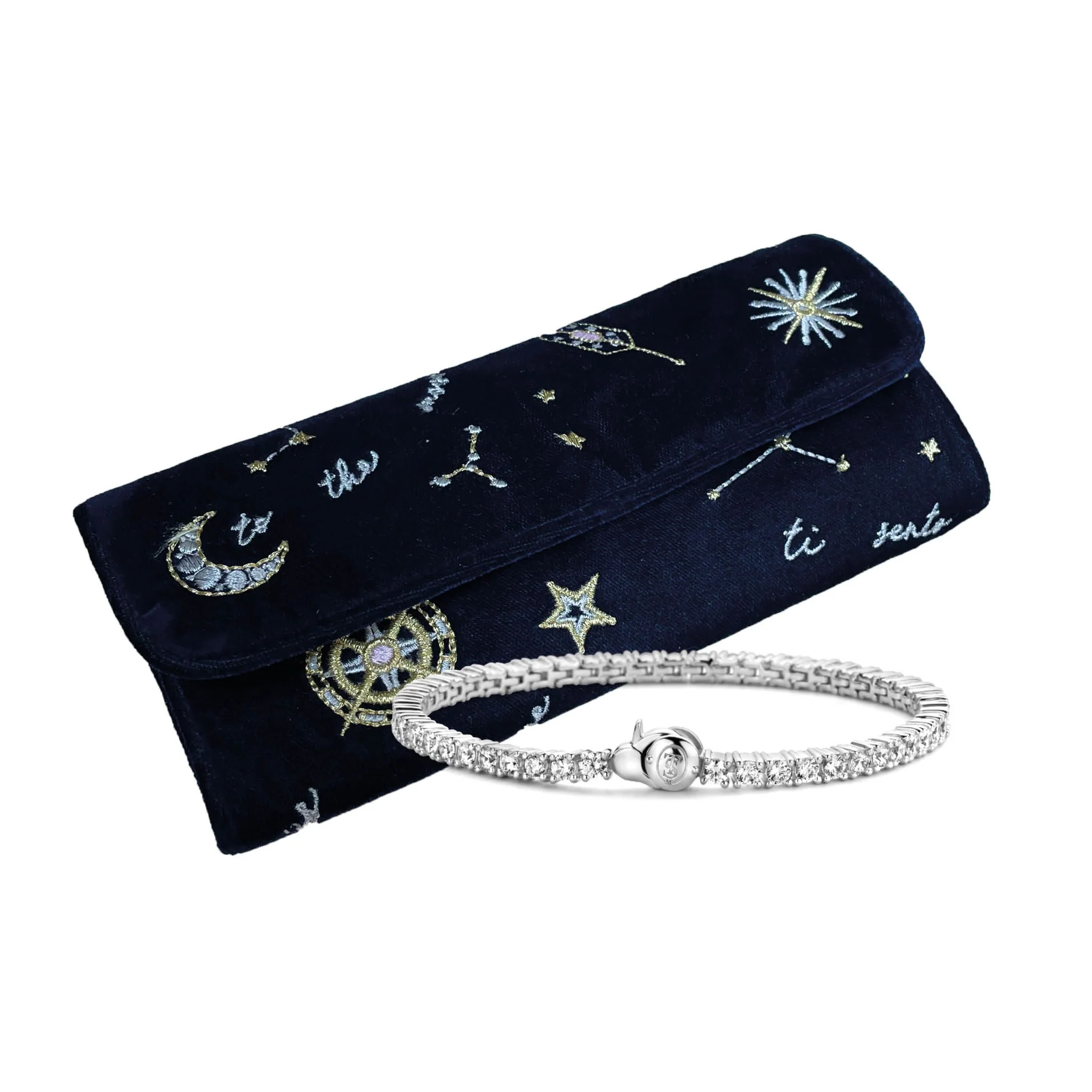 Ti Sento Gift Set - CZ Tennis Bracelet & Cosmic Jewellery Roll