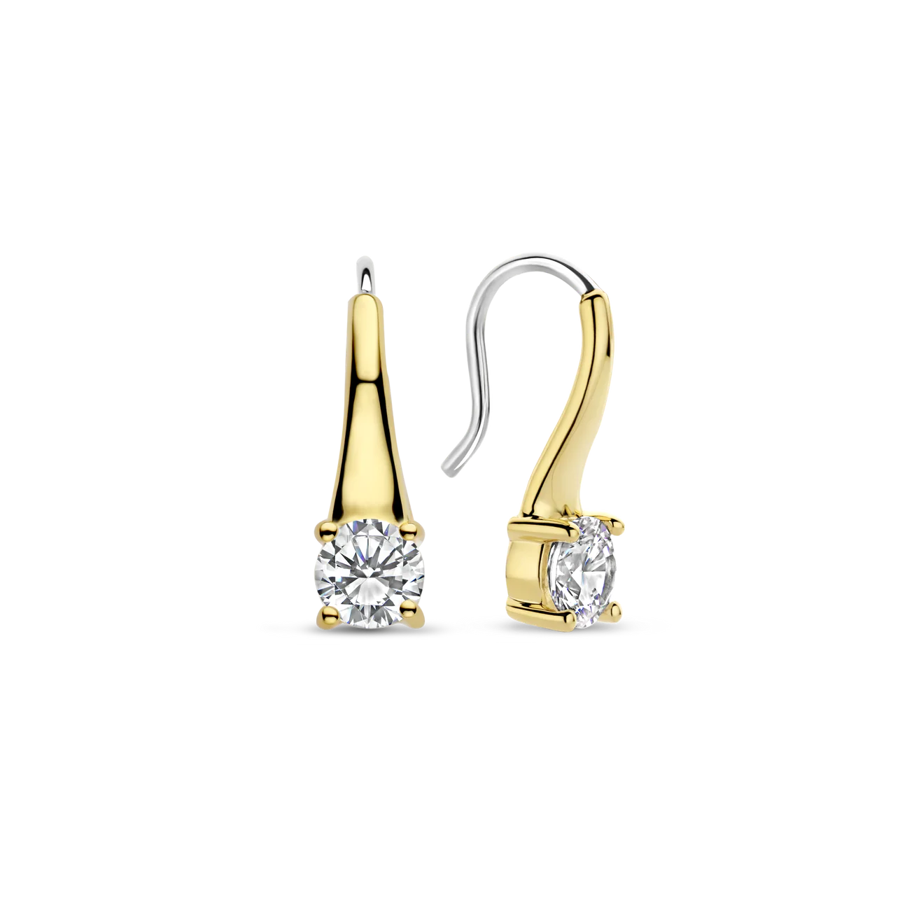 Ti Sento Gold & CZ Hook Earrings - Small