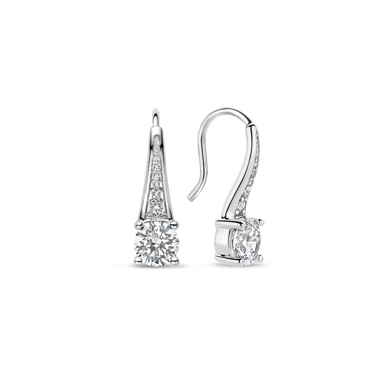 Ti Sento Silver Hook Earrings with CZ - Small