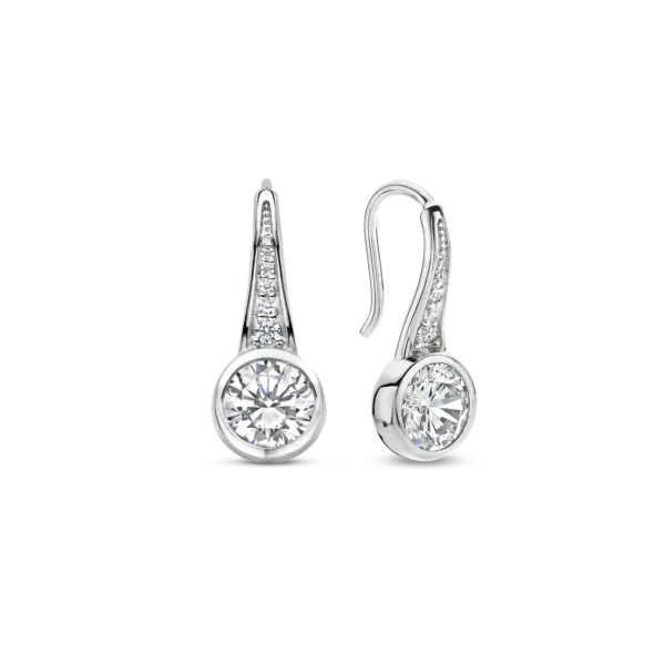 Ti Sento Silver Hook Earrings with CZ