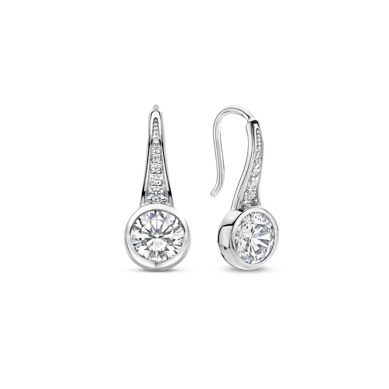 Ti Sento Silver Hook Earrings with CZ