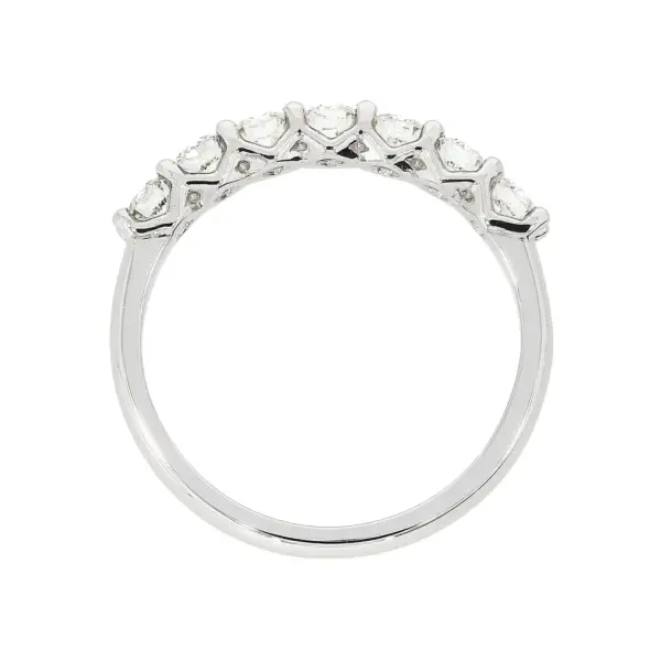 Platinum 7-Stone Diamond Eternity Ring with V Setting