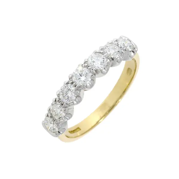 Gold 7-Stone Diamond Eternity Ring - Loopy Setting 0.83cts