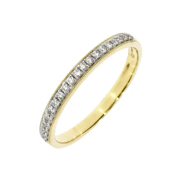 Gold Millgrain 20-Stone Diamond Eternity Ring