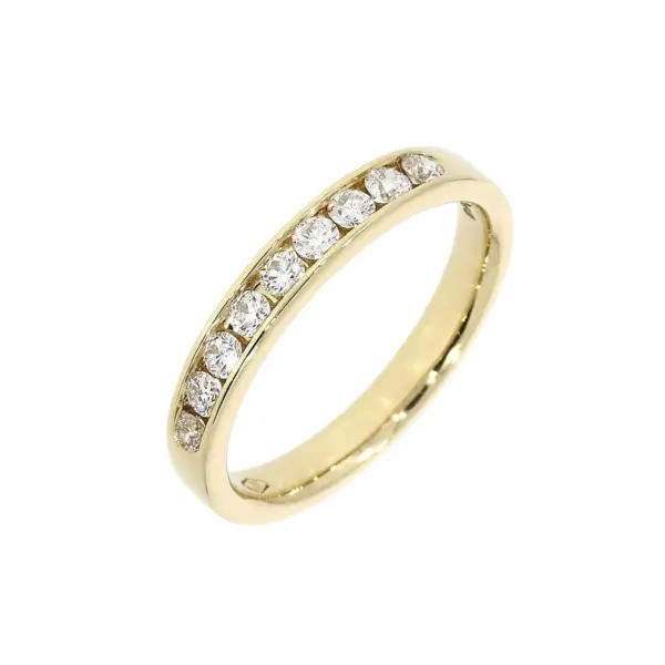 Gold Channel-Set 9-Stone Diamond Eternity Ring - 0.30cts