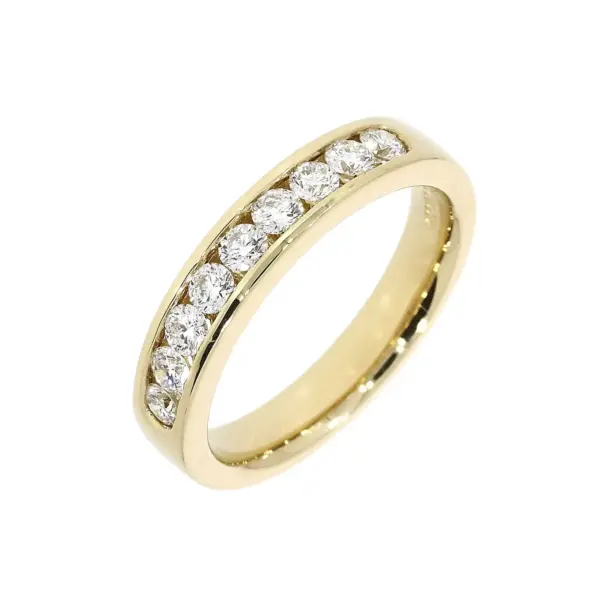 Gold Channel-Set 9-Stone Diamond Eternity Ring - 0.50cts