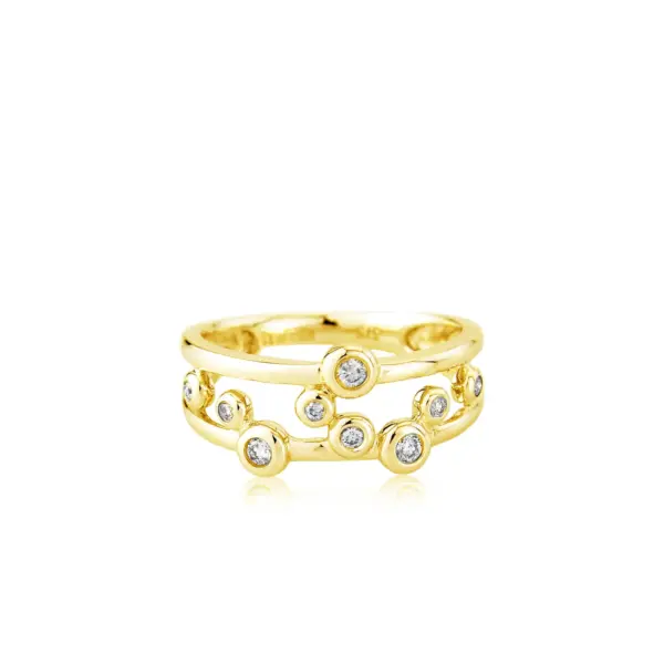 Gold & Diamond Bubbles Dress Ring