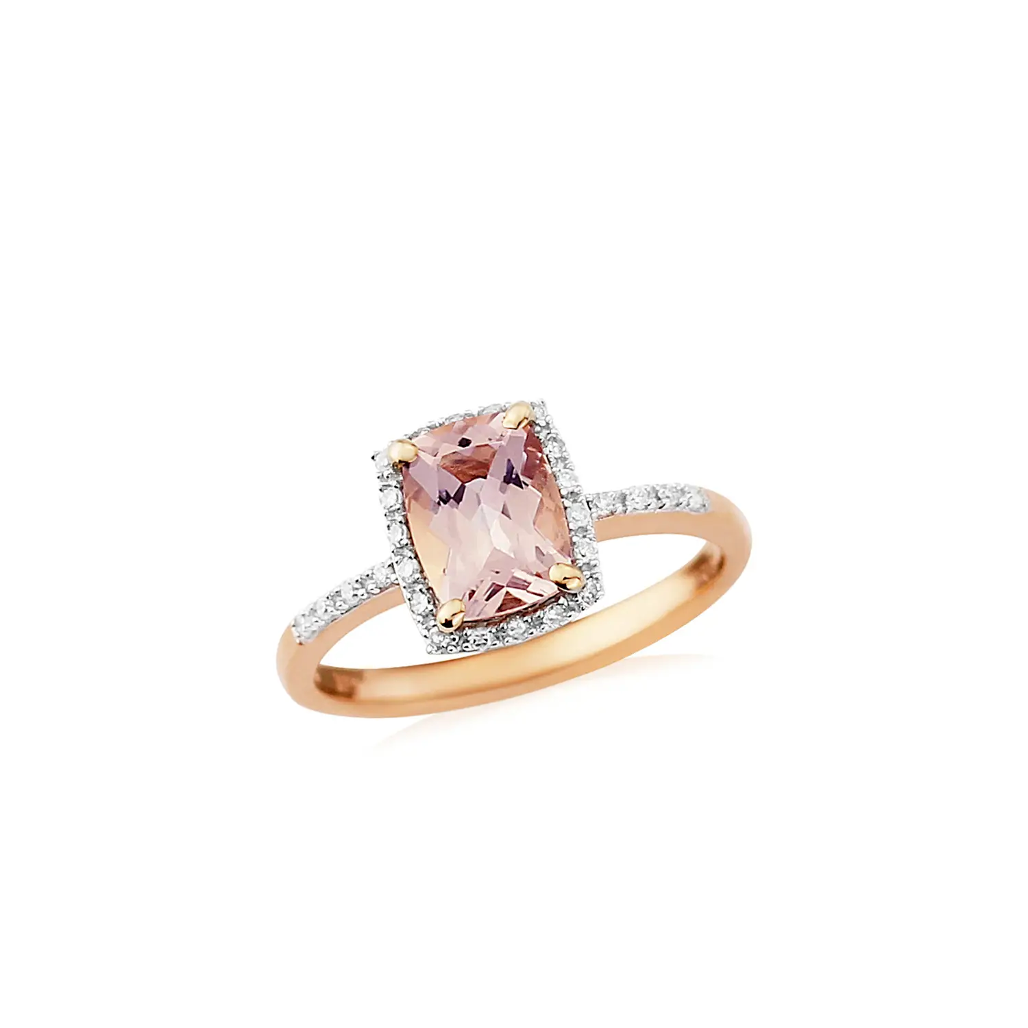 Morganite & Diamond Rose Gold Ring