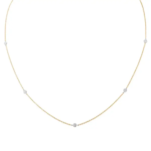 Gold Necklet with Diamond Dots