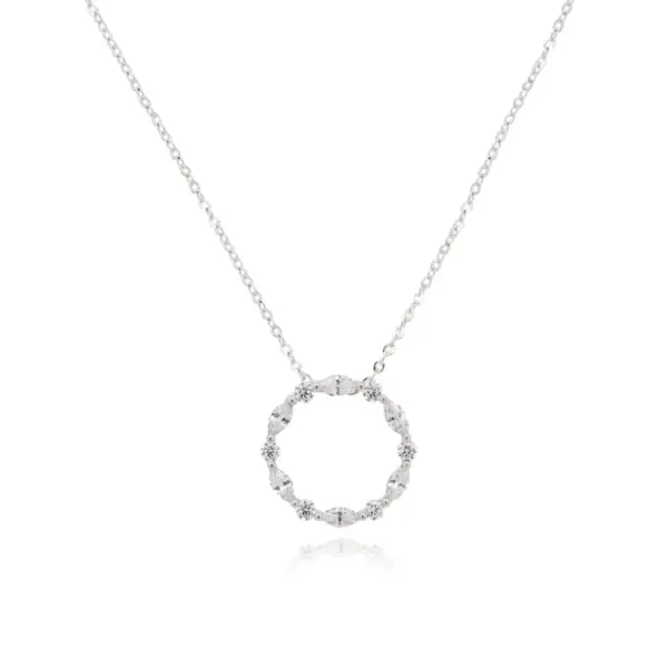 Open Circle Pendant with CZ