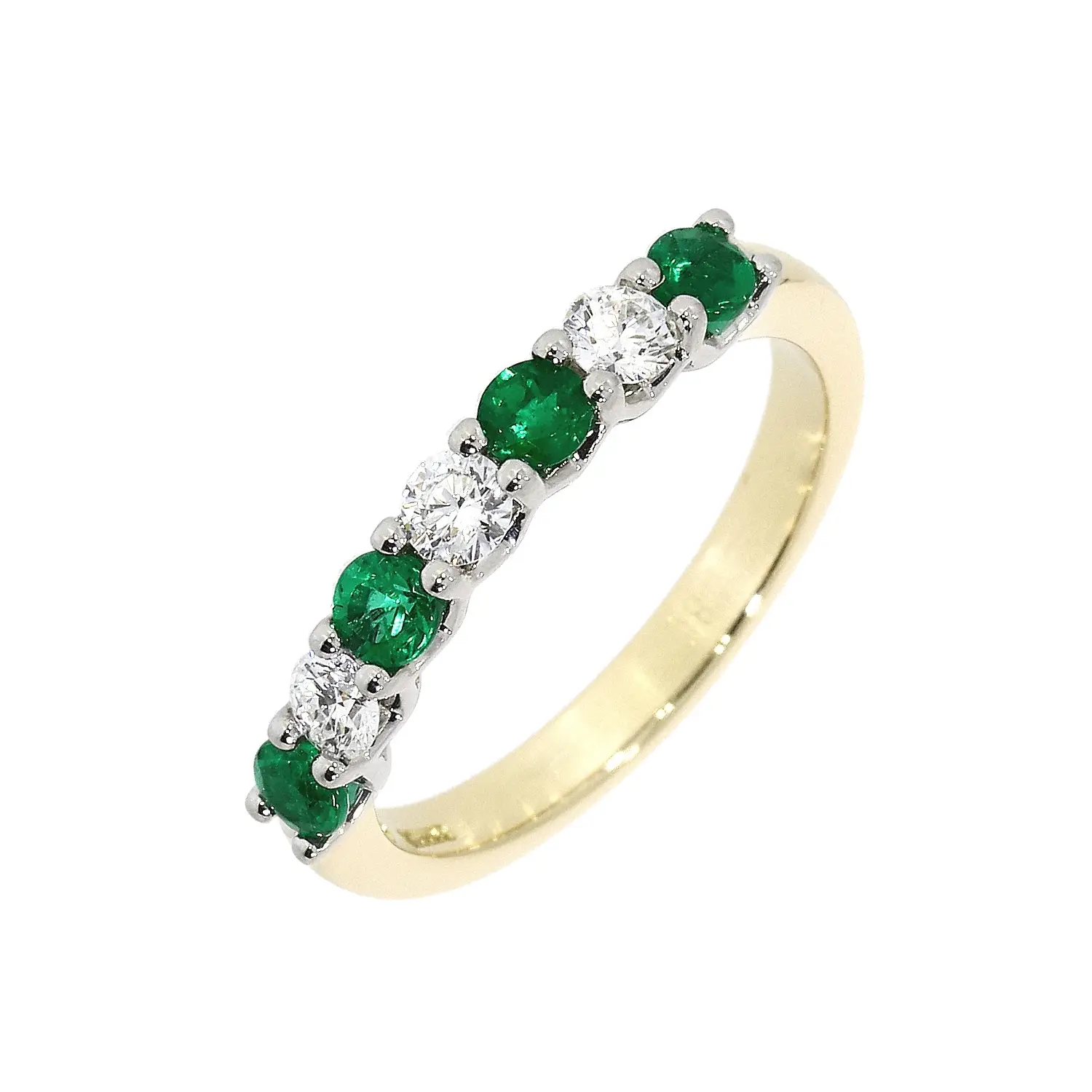 Emerald & Diamond 7-Stone Eternity Ring