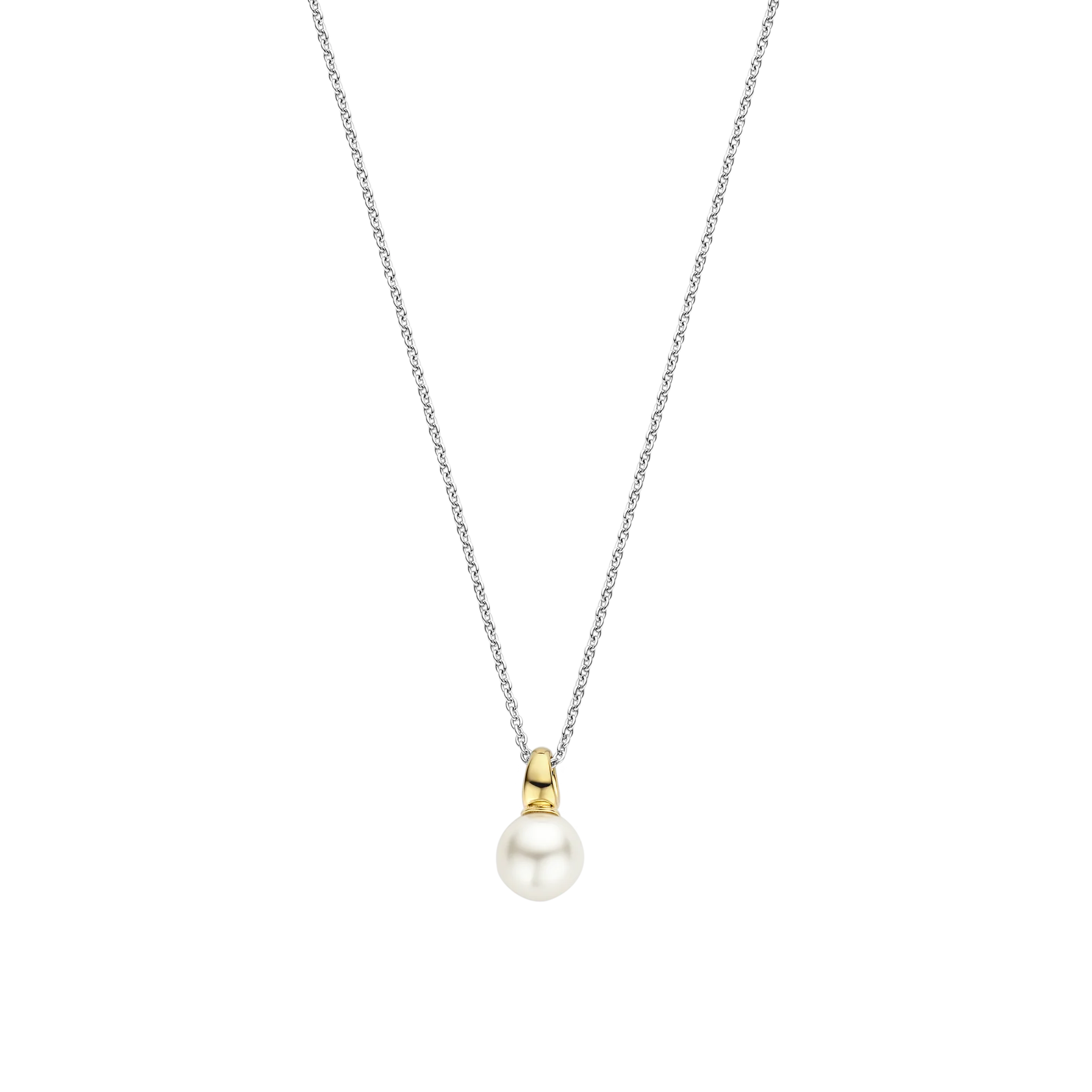 Ti Sento Gold & Pearl Drop Necklace