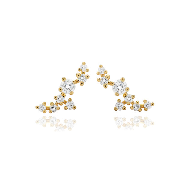 Blossom Earrings - Yellow Gold & Diamond Stud Earrings