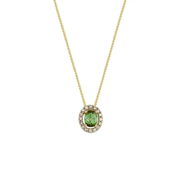Green Tourmaline & Diamond Necklace