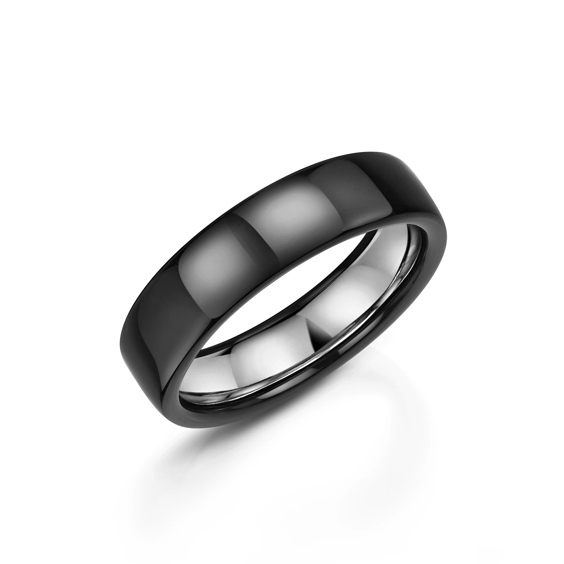 Polished Black Zirconium Wedding Ring