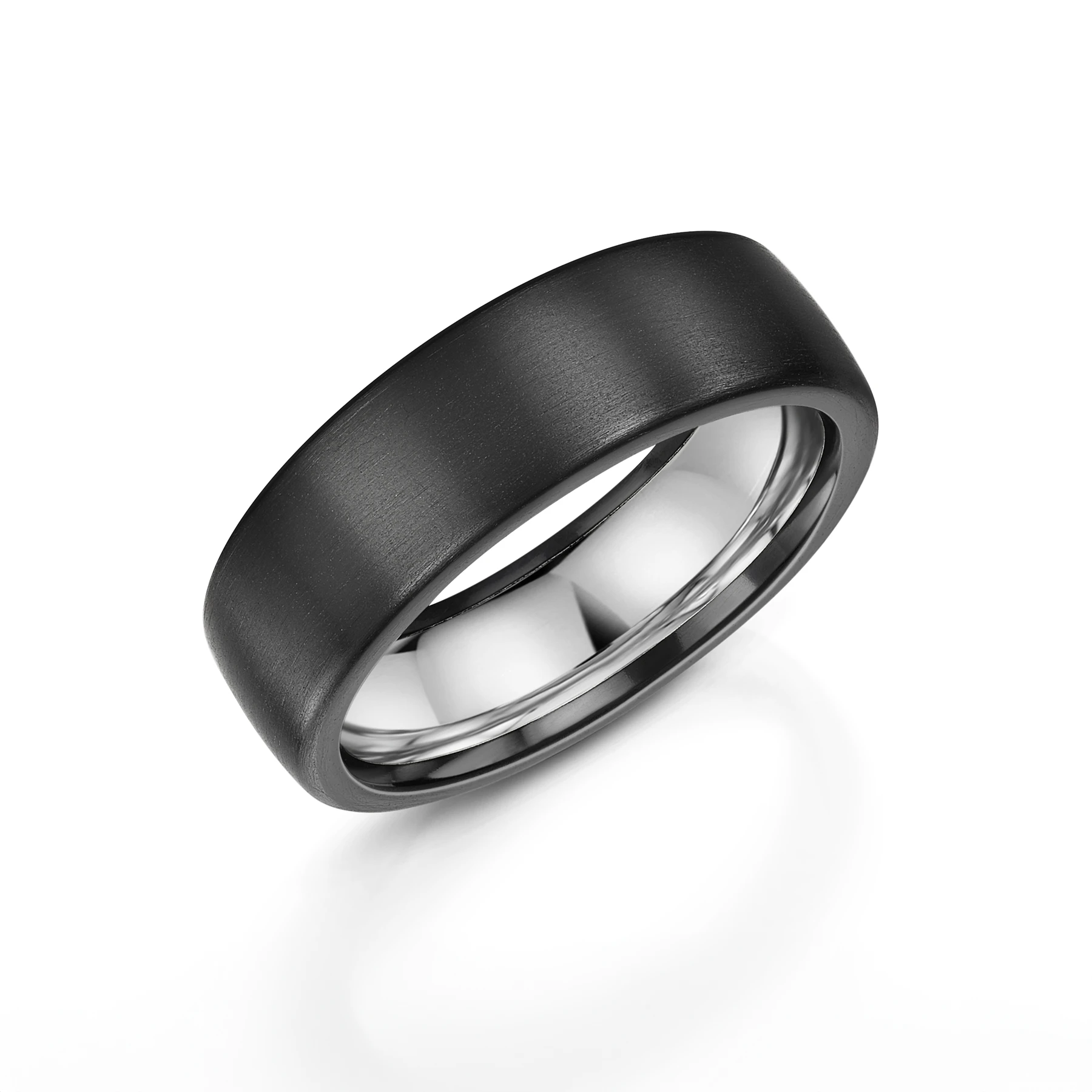 Matte Black Zirconium Wedding Ring