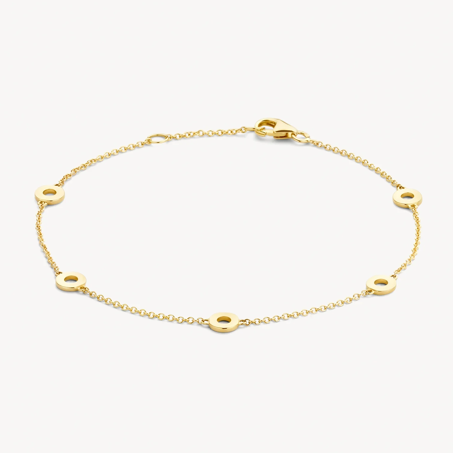 Blush Yellow Gold Chain Bracelet with Open Dots