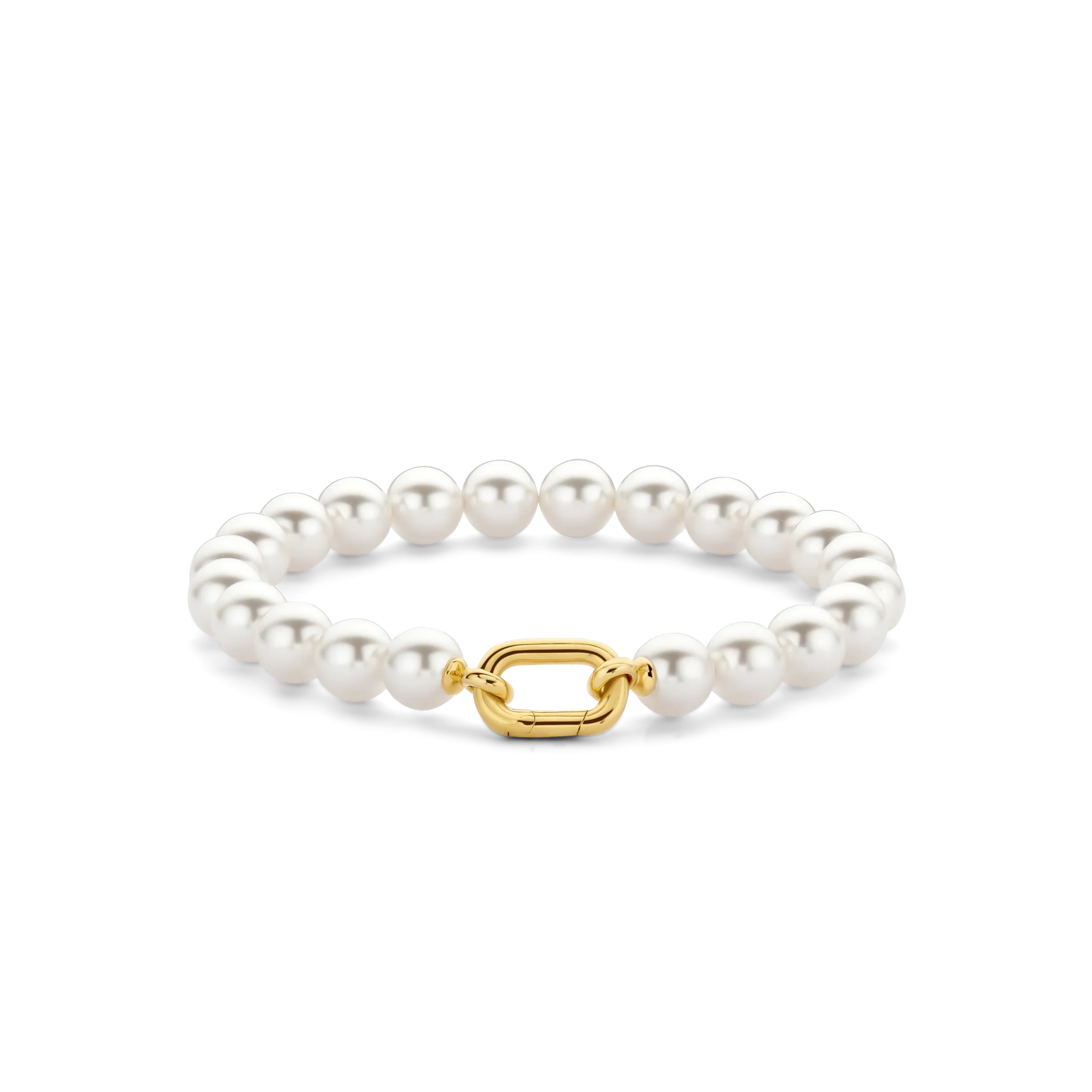 Ti Sento Pearl Bracelet with Oversided Gold Link
