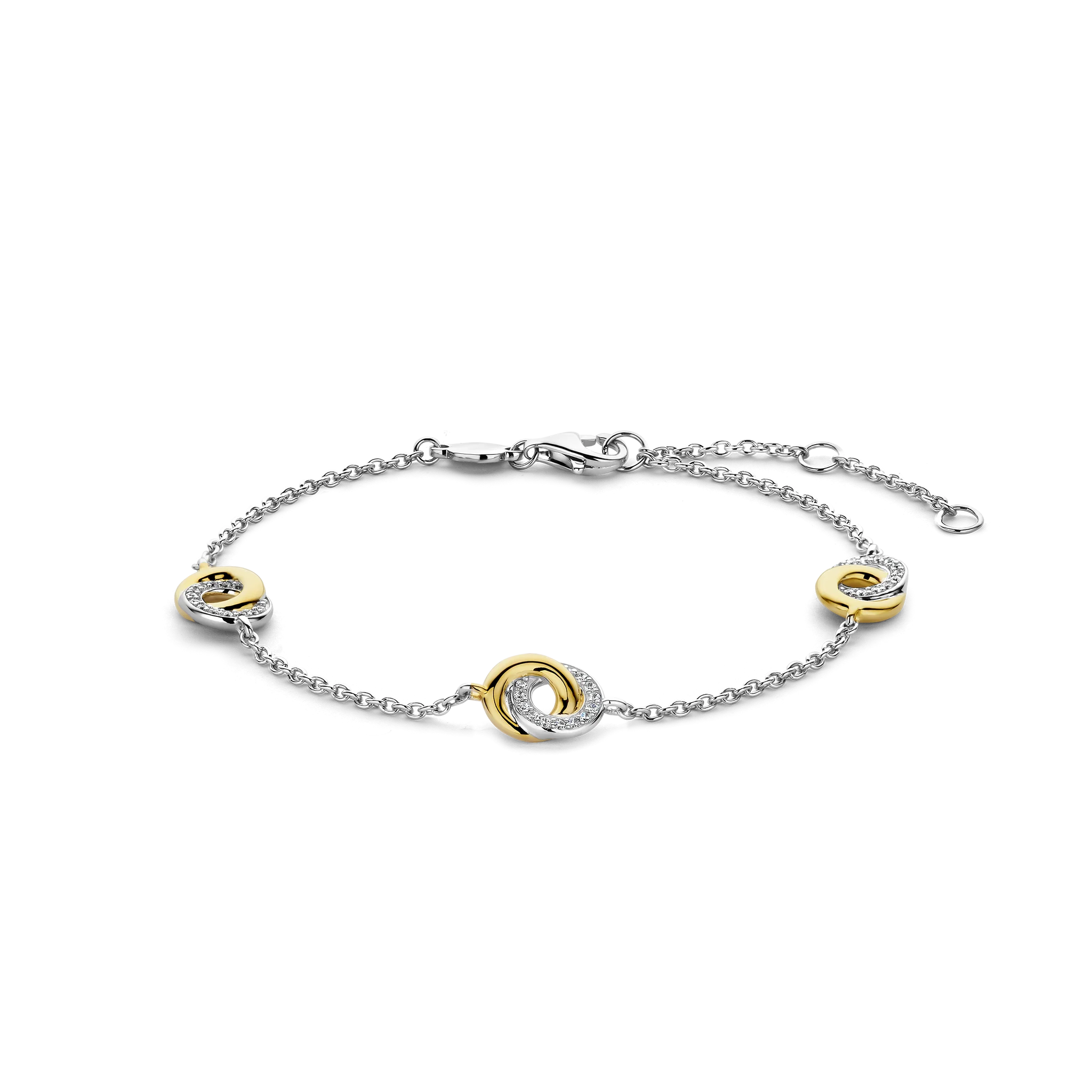 Ti Sento Two-Tone Infinity Charms Bracelet